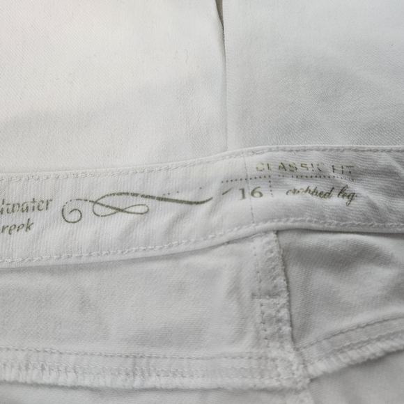 Coldwater Creek Classic Fit Cropped White Denim Jeans Size 16 Women's Plus - Picture 10 of 12